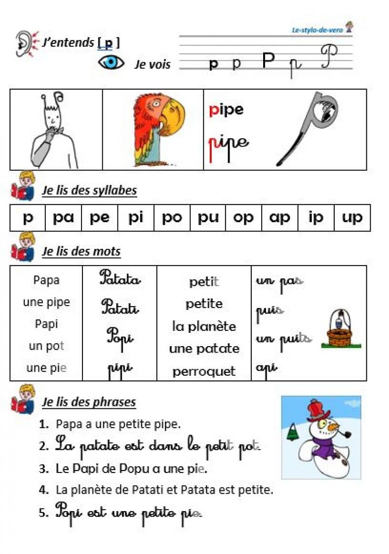 Fiches de lecture pour l'apprentissage des sons - Lecture CP - La Salle ...