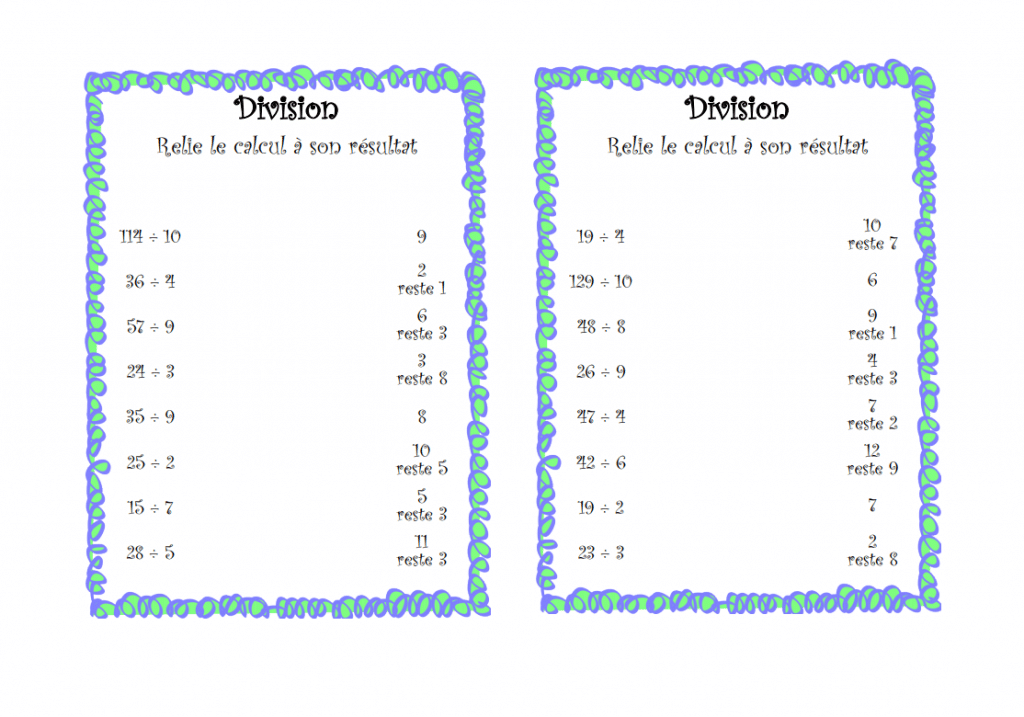 Atelier de division en ligne - Mathématiques CE2, CM1, CM2 - La Salle