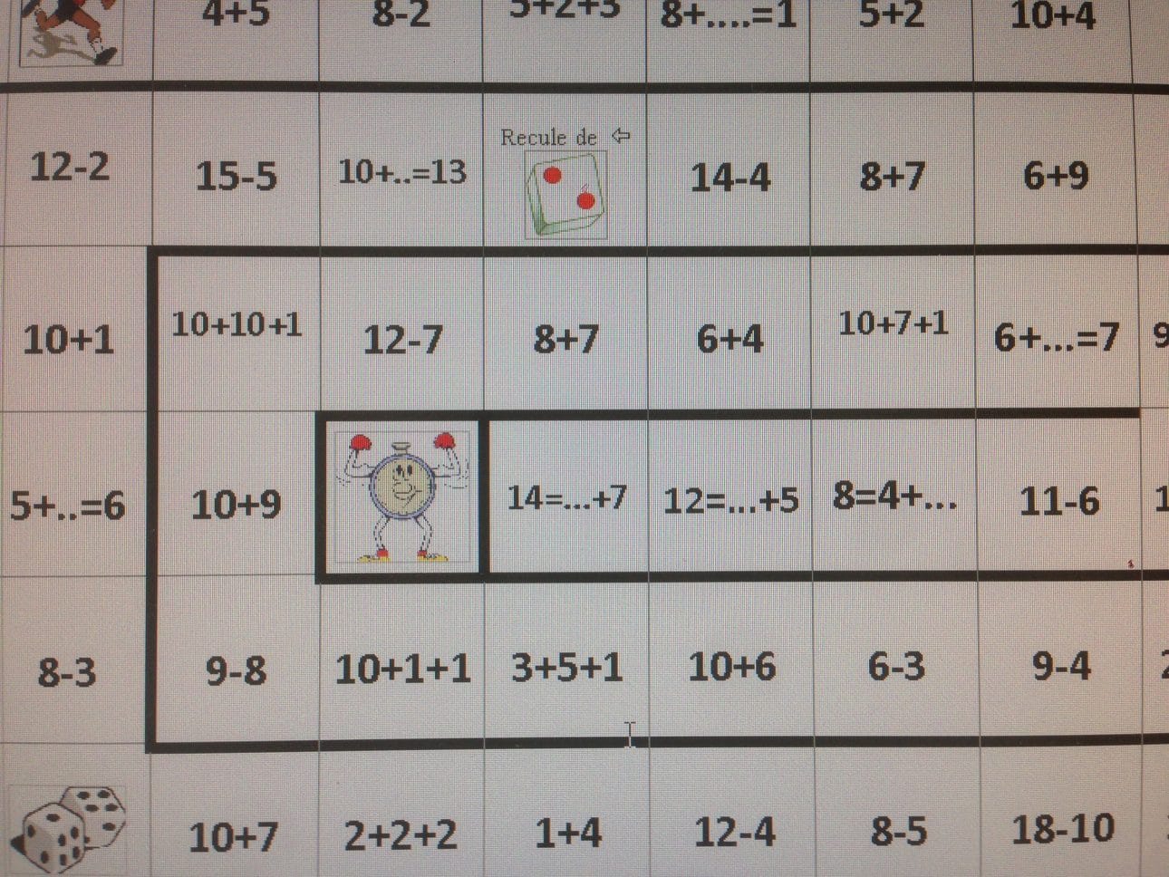 jeux de l'oie calcul CP - Mathématiques CP - La Salle des Maitres
