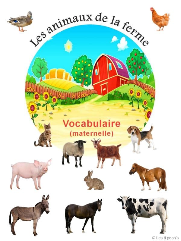 Les animaux de la ferme : imagier et fiches maternelle PS MS