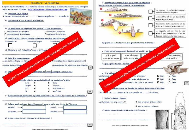 Questionnaire vidéo - C'est pas sorcier : Préhistoire - le Néolithique