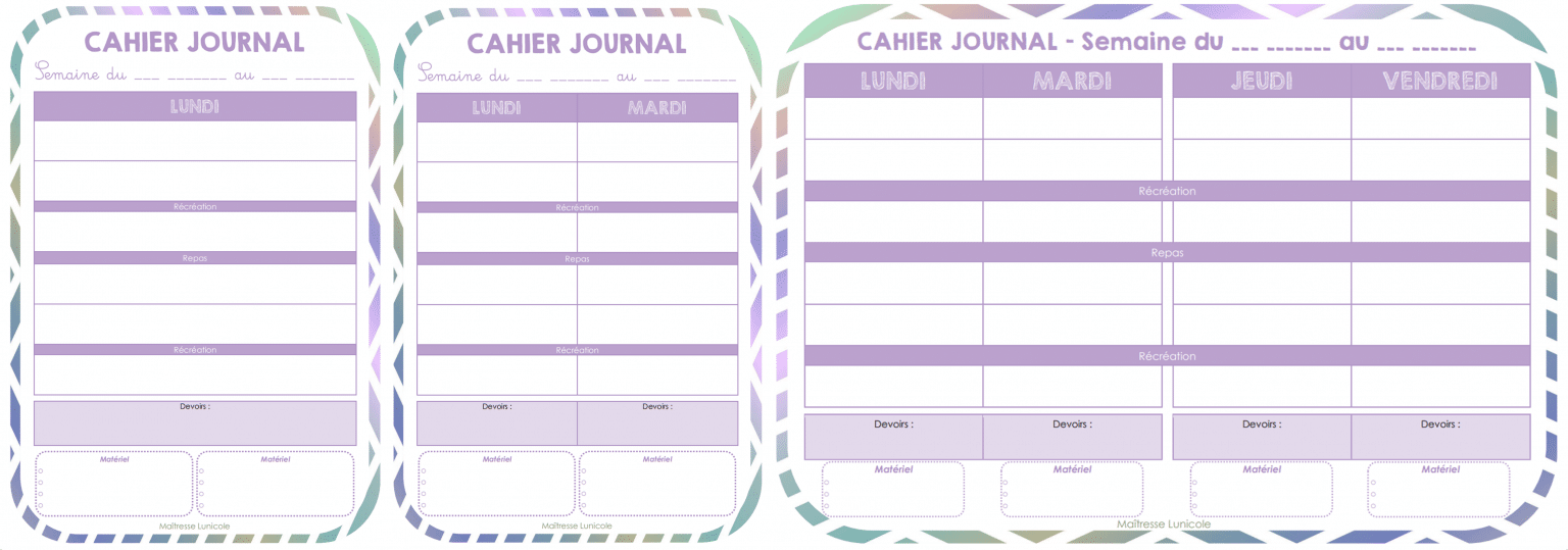 Cahier journal vierge - Organisation de la classe Pour les enseignants
