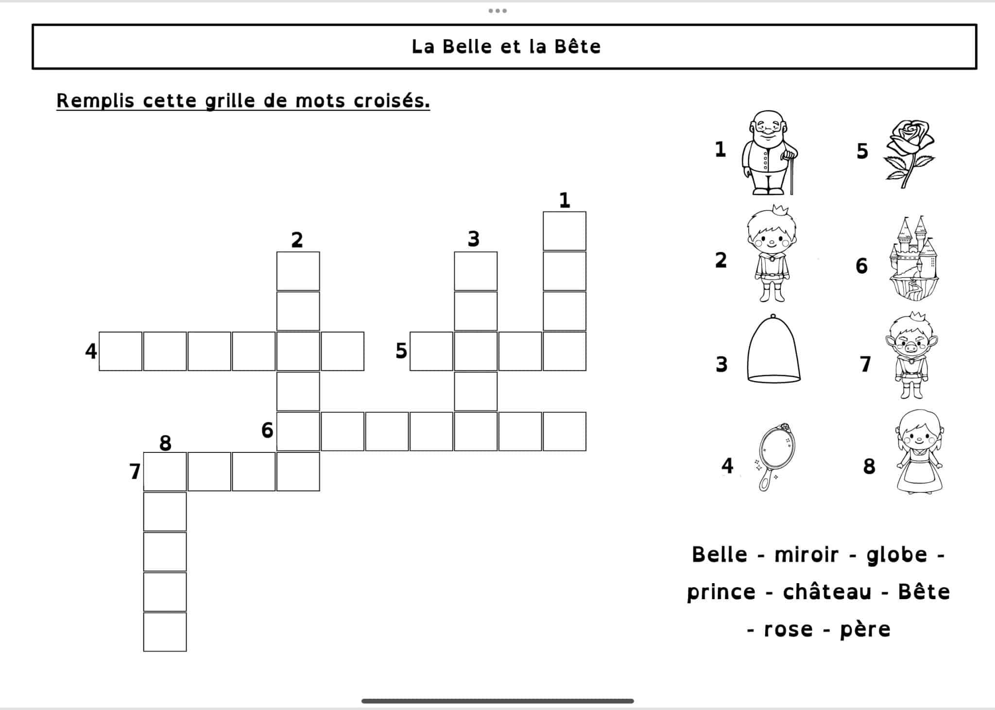 Activité sur la Belle et la Bête - Lecture CE1, CP, Divers - La Salle