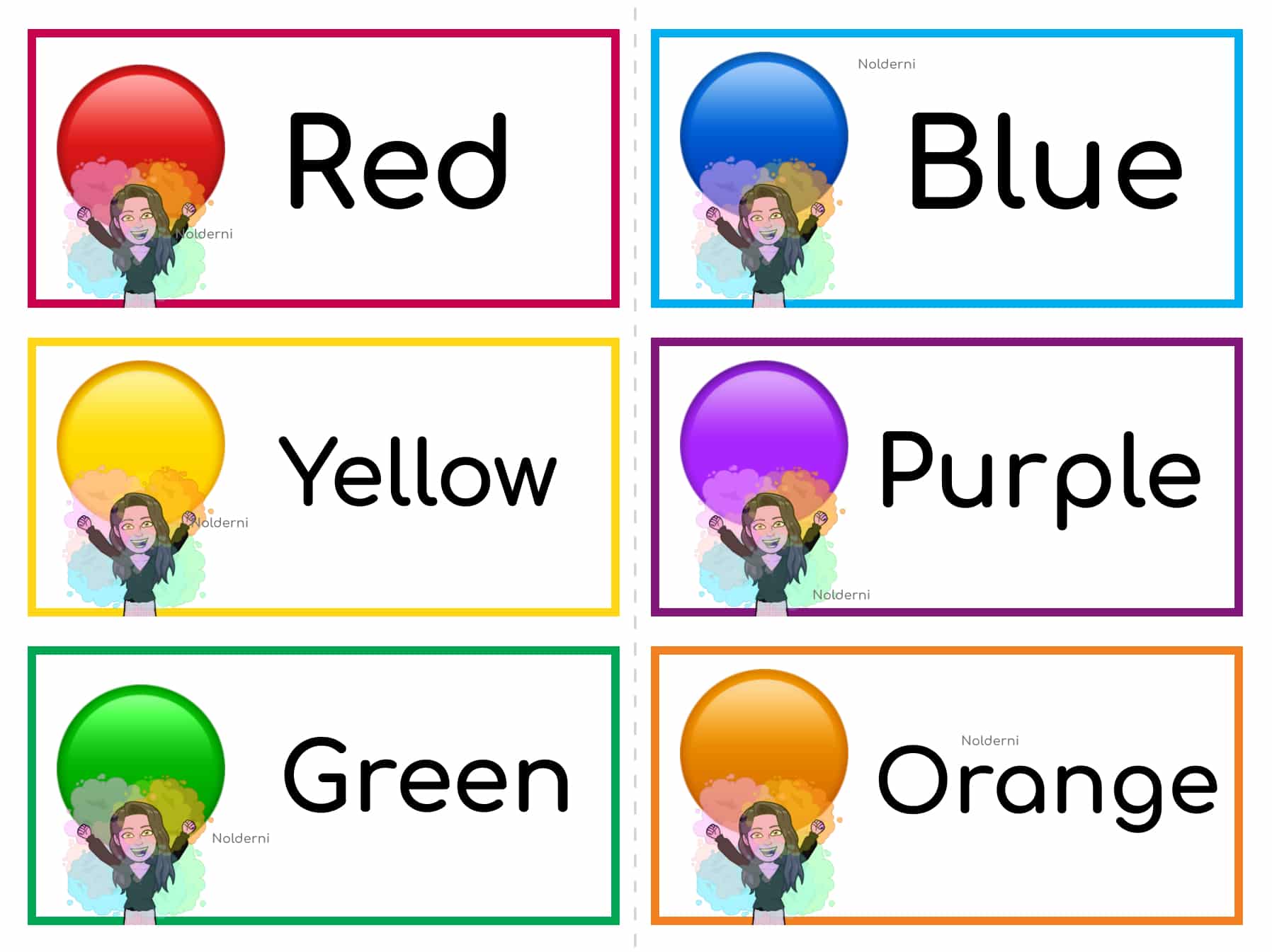 🇬🇧 Anglais : Flashcards les couleurs en anglais - Anglais CE1, CE2, CM1