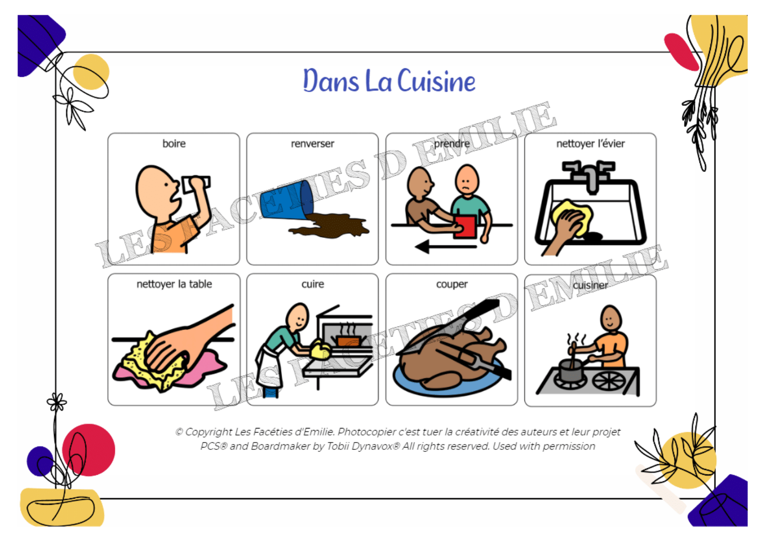 Loto de la Cuisine - Etude de la Langue CE1, CP, Grande Section