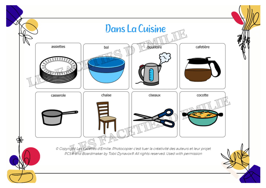 Loto de la Cuisine - Etude de la Langue CE1, CP, Grande Section