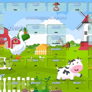 Jeu de plateau - Conjugaison - CE2/CM - Le passé simple en u et en in