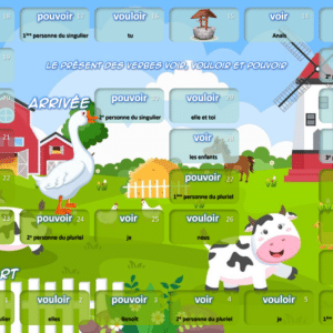Jeu de plateau - Conjugaison - CE2/CM - Le présent des verbes voir, vouloir et pouvoir