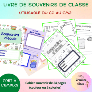 Cahier de souvenirs de l'année scolaire